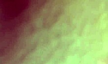 Slut dripping red and cumming with toy while bound in fishnets