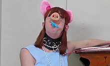 Degraded BDSM slave eats her dom's ass in rough bondage