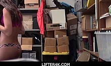 Caught shoplifting? Lily Adams takes the punishment in her mouth for stealing