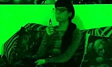 Beth Kinky Dominates as Sexy Goth Smoking in Green Light HD