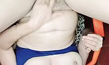 how tasty feels deep this huge cock and see how my cum squirts out