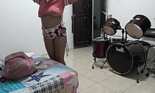 sexy housewife packs her backpack for a horny vacation to venezuela, ready for fun.