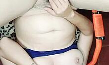 how tasty feels deep this huge cock and see how my cum squirts out