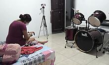 sexy housewife packs her backpack for a horny vacation to venezuela, ready for fun.