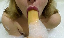 lovely milf goes deep on a big rubber dick in sensual solo