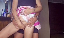 18 year old caught in accidental kinky pussy rub with hot cumshot