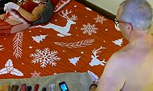 granny carmen claus, cocksucking head elf with double fun - homemade christmas hardcore