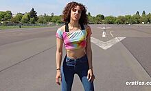 Ersties juli from berlin masturbates sensually with hands and glass dildo close-up.