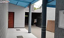 Boss Ladies Welcome Naked Visitor for Garage Group Action