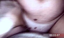 My friend's sexy mom works my shaft with her feet in a wild homemade clip