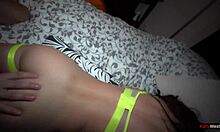 At the private party, the rough sex with the horny brunette left her with cum on her face, feeling ecstatic