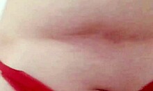 Amateur Playing On Webcam With Thong