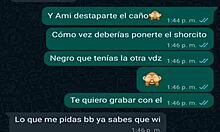 Latina friend in mini shorts heats up WhatsApp chat