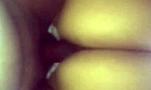 redbone rides big black cock in reverse cowgirl, feeling intense pleasure