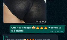 Latina friend in mini shorts heats up WhatsApp chat