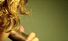 Cougar Sucks the Cum Out of a Young 18+ Black Dick in Interracial Scene