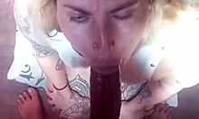 I give my friend a deepthroat blowjob and he cums in my mouth