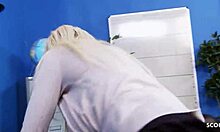 big tits slim milf secretary seduces stranger for office fuck