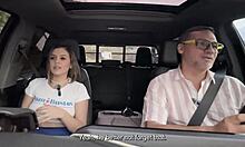 Melanie Caceres, the Colombian babe, rides Juanbustos’ fuckmachine across the city. She squirts everywhere in her miniskirt!