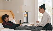 dude, this teacher giving her student a sneaky handjob is next level!