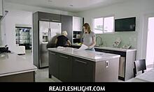 Teen 18+ Step Daughter London Rose Gets Freeuse Blowjob And Handjob From Tristan Summers In Kitchen POV