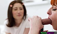 Tiny Teen Practices Bisexual Rimjob With Boyfriend's Mom