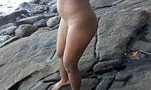 Wow, caught three hot babes peeing on the beach with Paty Bumbum, Melissa Devassa, and Arlequina!