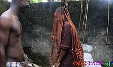 i fucked the skinny ebony cook in the backyard, she was so horny