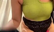 Amateur fingers shaved pussy and ass in public setting.