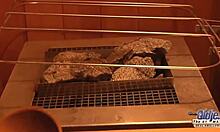 Come on, watch this teen get pounded by old cock in sauna