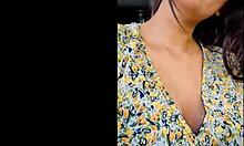 Latina amateur jerks off in Coppel dressing room, gets fingered and creampied