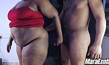 Standing sex with big booty milf bouncing on hard big black cock.