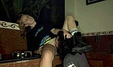 Fucking blonde on kitchen counter quickie