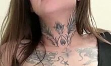 Sarafina models sexy dress in bedroom, trying on samples with beautiful brown eyes