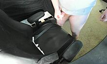 Redhead teen intensely masturbates in bedroom, exploding huge cum load on chair