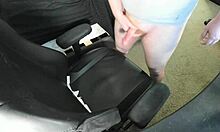 Redhead teen intensely masturbates in bedroom, exploding huge cum load on chair