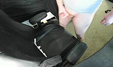 Redhead teen intensely masturbates in bedroom, exploding huge cum load on chair