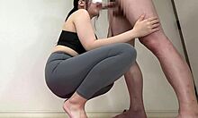 Toy Teasing and Cum on Chubby Big-Breast Japanese During Stretch!