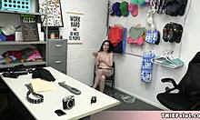 Cute Brunette Shoplifter Slammed Hard by Cop