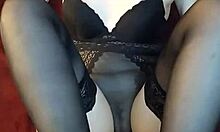 Babe Does Footjob In Stockings First Time