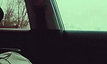 Big Cock Dances Outside in Public Vehicle