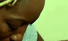 Amateur couple engages in deepthroat blowjob