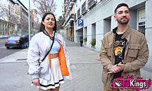 Madrid tourist Nuria Millan gets nailed doggystyle in public car and toilet