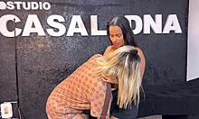 Five big tit sluts bang one cock