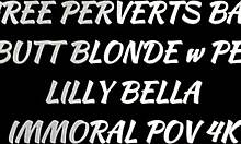 lilly bella's birthday turns into a wild gangbang with three huge cocks pounding her tight holes