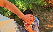 Horny stepsister rubs wet panties in public pov masturbation