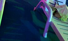 Half-beauty goddess in night pool, big tits and natural, gets hardcore pistoned until cumming.