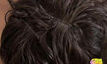 a charming brunette cums as her friend licks her wet cunt