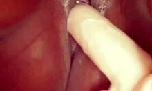 This ebony babe rips her clothes and plays with her wet pussy solo.