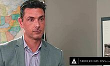 Beautiful babysitter assists with household tasks